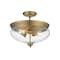 Z-Lite Amon 3 Light Semi Flush Mount, Heritage Brass And Clear Seedy 722SF-HBR - alternate 4